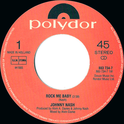 Johnny Nash - Rock Me Baby Vinyl Singles Vinyl Very Good (VG) <br> Hoes Generic