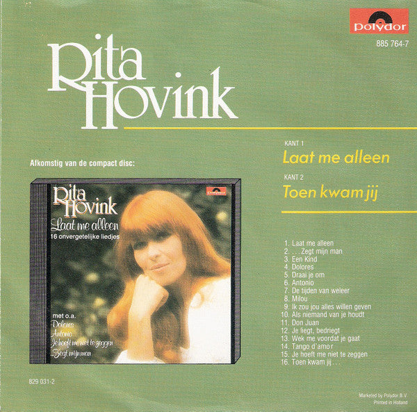 Rita Hovink - Laat Me Alleen Vinyl Singles Vinyl Very Good (VG) <br> Hoes Good Plus (G+)