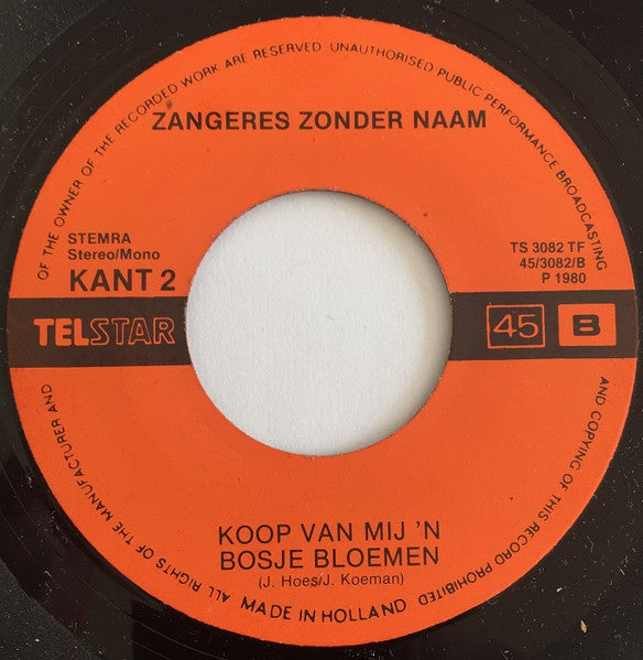 Zangeres Zonder Naam - Biecht Van Een Nonnetje 33827 Vinyl Singles VINYLSINGLES.NL
