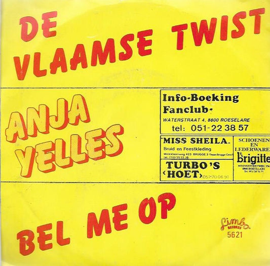 Anja Yelles - De Vlaamse Twist 17844 Vinyl Singles Vinyl Zeer Goed / Hoesje Goed "VINYLSINGLES.NL"