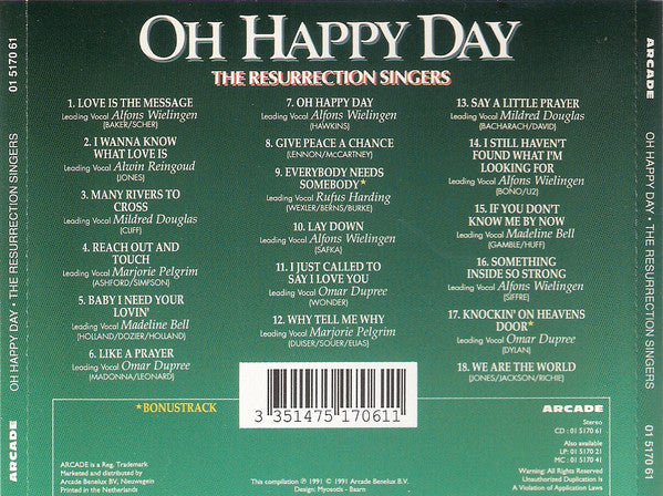 Resurrection Singers - Oh Happy Day (CD) Compact Disc Goede Staat