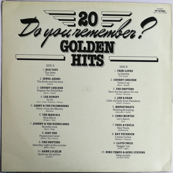 Various - Do You Remember? 20 Golden Hits (LP)