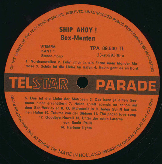 Bex-Menten - Ship Ahoy (LP) Vinyl LP Vinyl Zeer Goed / Hoesje Goed "VINYLSINGLES.NL"