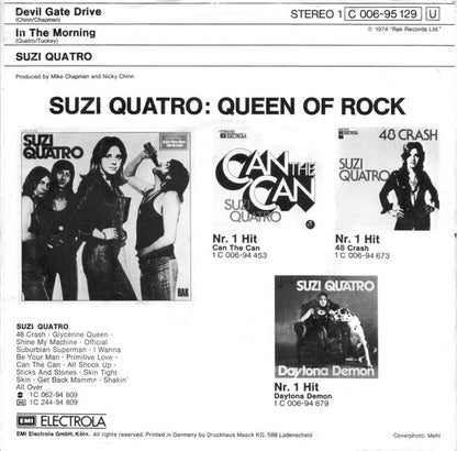 Suzi Quatro - Devil Gate Drive Vinyl Singles Vinyl Goed / Hoes Tekst
