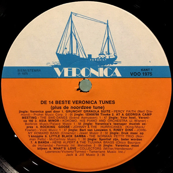 Various - De 15 Beste Veronica Tunes / De Noordzee Tune (LP) 52451 Vinyl LP Vinyl Very Good (VG) <br> Hoes Good Plus (G+)