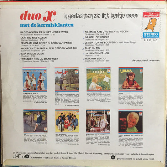 Duo X en De Kermisklanten - In Gedachten Zie Ik Het Kerkje Weer (LP) Vinyl LP Vinyl Zeer Goed / Hoesje Goed "VINYLSINGLES.NL"