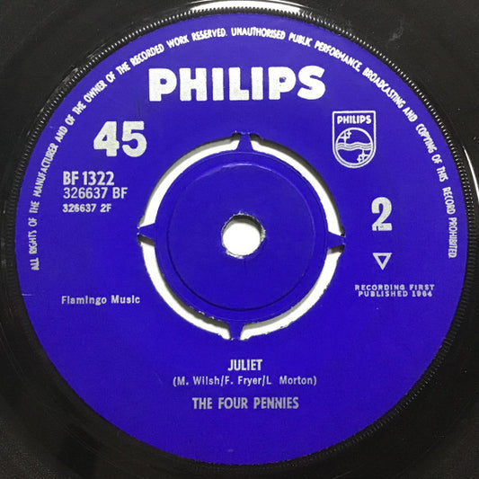 Four Pennies - Tell Me Girl (What Are You Gonna Do) Vinyl Singles Media VG+ / Sleeve Generic