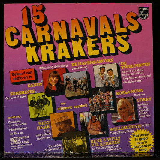 Various - 15 Carnavals Krakers (LP) 50035 Vinyl LP Goede Staat