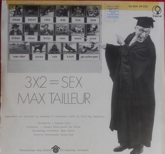 Max Tailleur - * x * = Sex (LP) Vinyl LP Vinyl Very Good (VG) <br> Hoes Good Plus (G+)