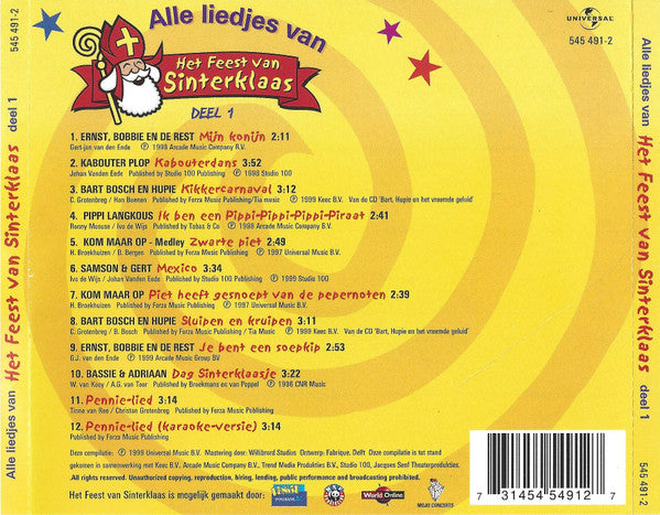 Various - Alle Liedjes Van Het Feest Van Sinterklaas Deel * (CD) Compact Disc Goede Staat