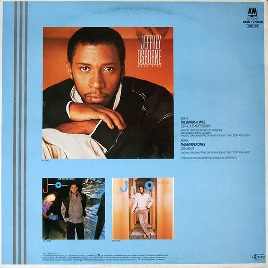 Jeffrey Osborne - The Borderlines (Maxi-Single) Maxi-Singles Vinyl Zeer Goed / Hoesje Goed "VINYLSINGLES.NL"
