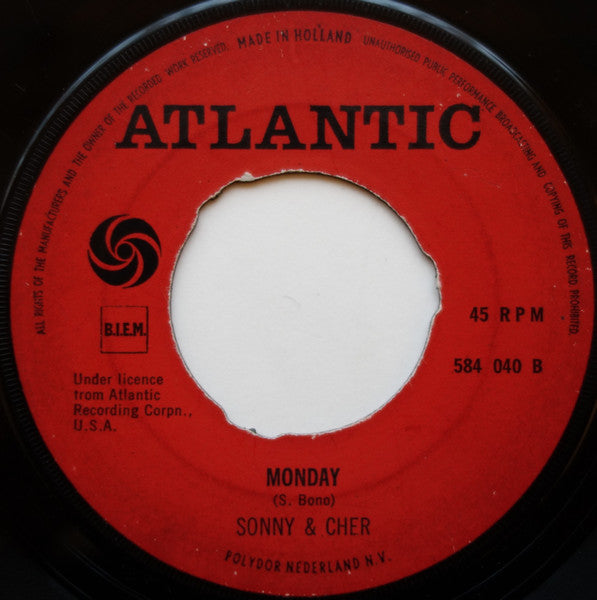 Sonny & Cher - Little Man Vinyl Singles Vinyl (VG) <br> Hoes Generic