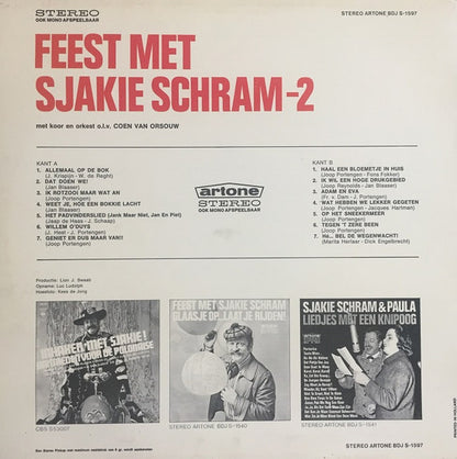 Sjakie Schram - Feest Met Sjakie (LP) Vinyl LP Vinyl Very Good (VG) <br> Hoes Good Plus (G+)