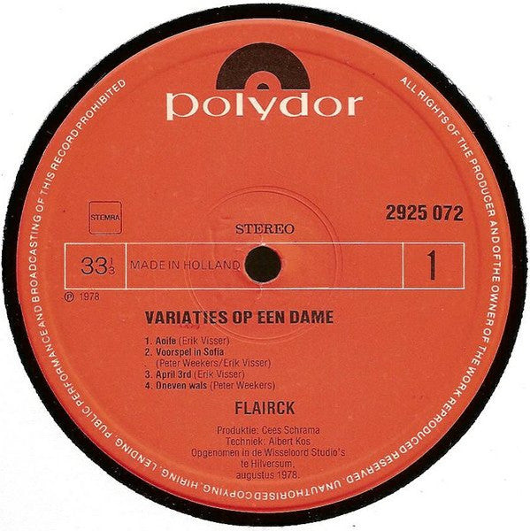 Flairck - Variaties Op Een Dame (LP) 49617 Vinyl LP VINYLSINGELS.NL