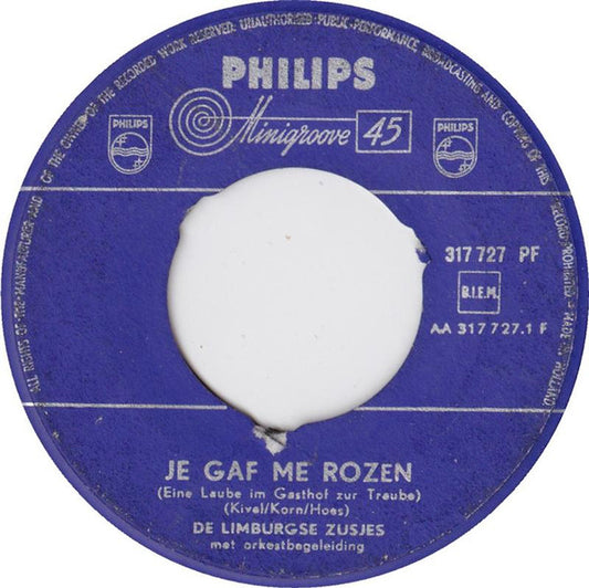 Limburgse Zusjes - Je Gaf Me Rozen Vinyl Singles Vinyl Goed / Hoes Generic