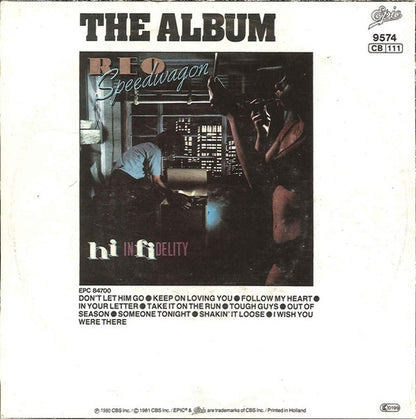 REO Speedwagon - Don't Let Him Go Vinyl Singles Vinyl Very Good (VG) <br> Hoes Good Plus (G+)