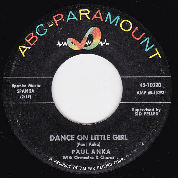 Paul Anka - Dance On Little Girl Vinyl Singles Vinyl Very Good (VG) <br> Hoes Generic