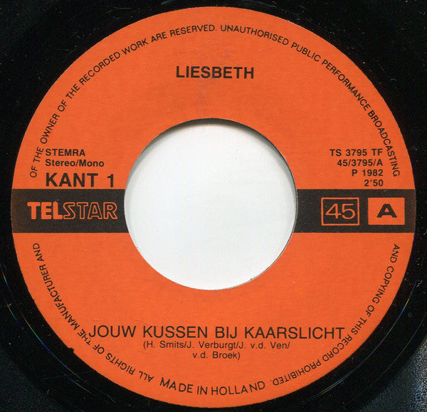 Liesbeth - Jouw Kussen Bij Kaarslicht Vinyl Singles Vinyl Goed / Hoes Generic