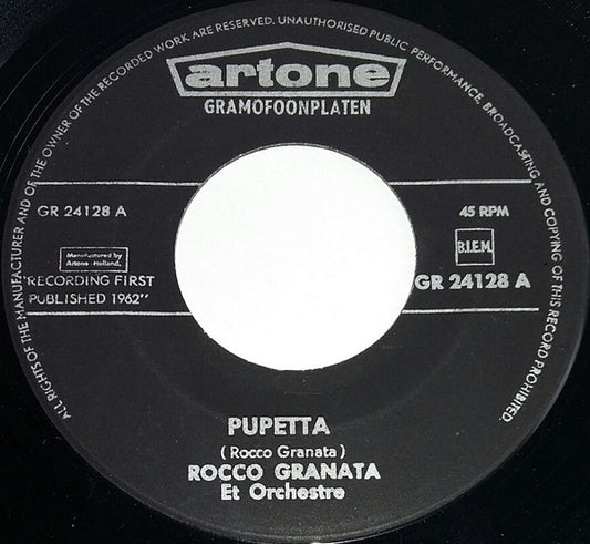 Rocco Granata - Pupetta Vinyl Singles Vinyl Very Good (VG) <br> Hoes Good Plus (G+)