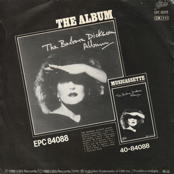 Barbara Dickson - In The Night Vinyl Singles Vinyl Very Good (VG) <br> Hoes Good Plus (G+)