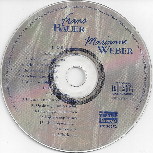 Frans Bauer & Marianne Weber - Frans Bauer & Marianne Weber (CD) Compact Disc Goede Staat