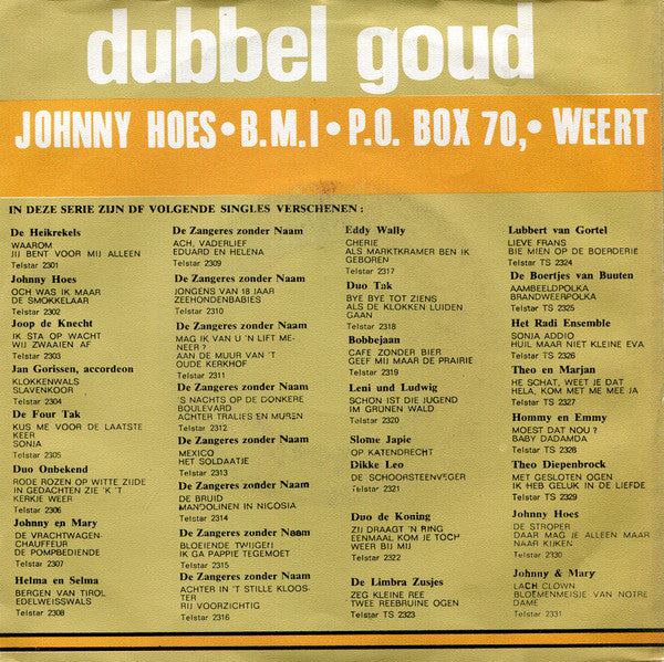 Zangeres Zonder Naam - Moeder Hoe Kan Ik Je Danken Vinyl Singles Vinyl Very Good (VG) <br> Hoes Good Plus (G+)