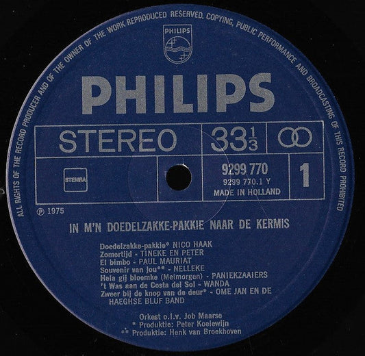 Various - In M'n Doedelzakke-pakkie Naar De Kermis (LP) Vinyl LP Vinyl Zeer Goed / Hoesje Goed "VINYLSINGLES.NL"