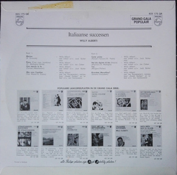 Willy Alberti - Italiaanse Successen (10") Vinyl LP 10" VINYLSINGLES.NL