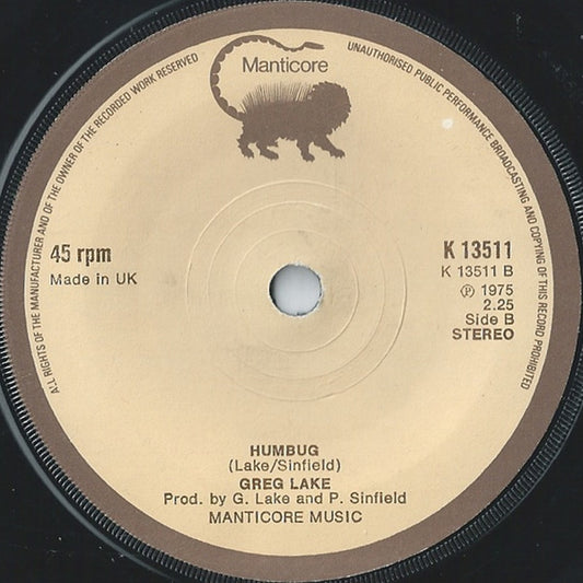 Greg Lake - I Believe In Father Christmas Vinyl Singles Media VG+ / Sleeve Generic