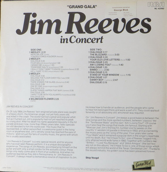Jim Reeves - Jim Reeves In Concert (LP) 50630 Vinyl LP Goede Staat