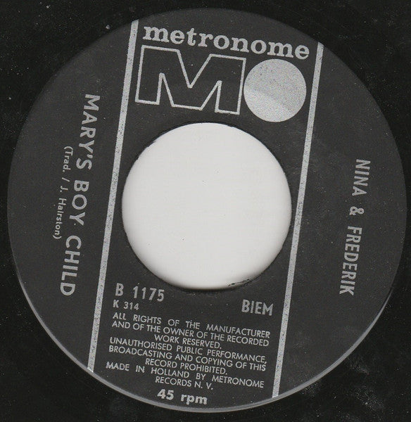 Nina & Frederik - Mary's Boychild Vinyl Singles Vinyl Goed / Hoes Generic