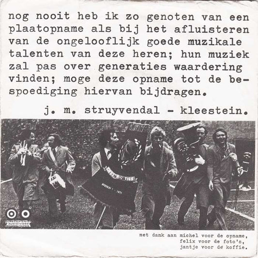 Doemarwatjes - Menuet Van Boccherini - De Bolero Van Ravel Vinyl Singles Vinyl Zeer Goed / Hoesje Goed "VINYLSINGLES.NL"