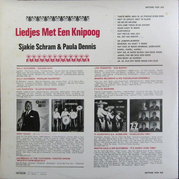 Sjakie Schram & Paula Dennis - Liedjes Met Een Knipoog (10" ) Vinyl LP 10" Media VG / Sleeve VG "VINYLSINGLES.NL"