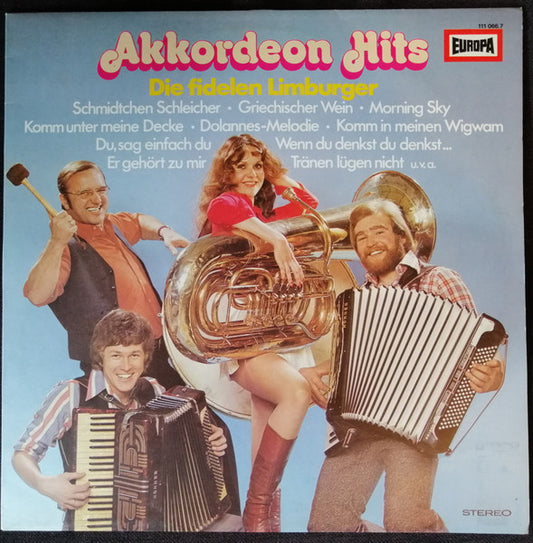 Fidelen Limburger - Akkordeon Hits (LP) Vinyl LP Vinyl Very Good (VG) <br> Hoes Good Plus (G+)