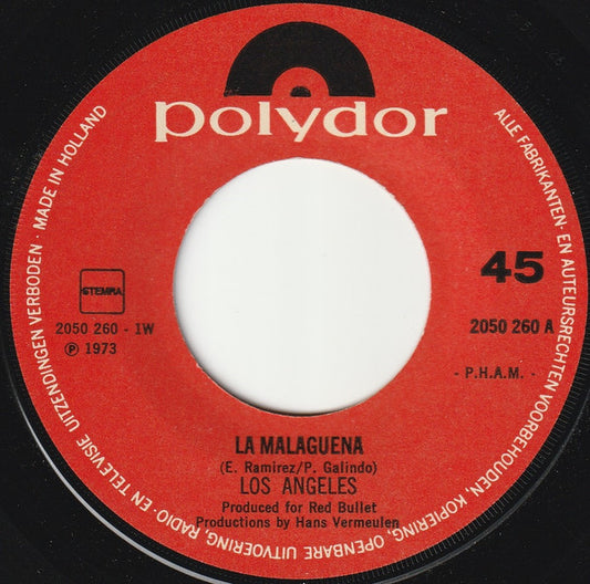 Los Angeles - La Malaguena 21940 Vinyl Singles Vinyl Zeer Goed / Hoesje Goed "VINYLSINGLES.NL"