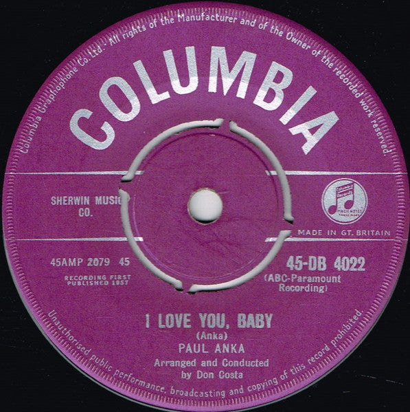 Paul Anka - Tell Me That You Love Me 42615 Vinyl Singles Vinyl Very Good (VG) <br> Hoes Generic