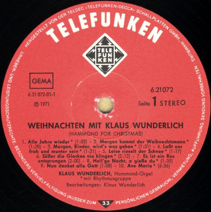 Klaus Wunderlich - Weihnachten Mit Klaus Wunderlich (LP) 46208