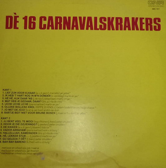Various - De 16 Carnavalskrakers (LP) Vinyl LP Vinyl Zeer Goed / Hoesje Goed "VINYLSINGLES.NL"