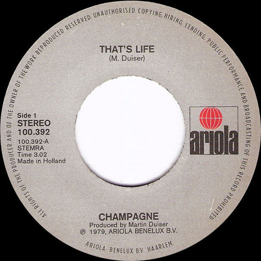 Champagne - That's Life 18710 Vinyl Singles Hoes: Generic