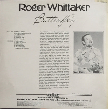 Roger Whittaker - Butterfly (LP) Vinyl LP Vinyl Very Good (VG) <br> Hoes Good Plus (G+)