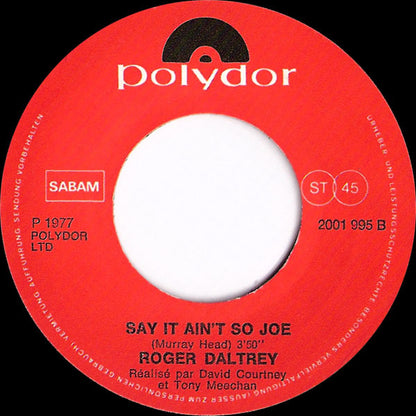 Roger Daltrey - Without Your Love Vinyl Singles Vinyl Very Good (VG) <br> Hoes Generic