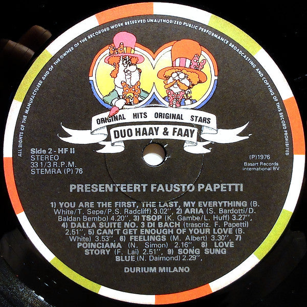 Fausto Papetti - Duo Haay & Faay Presenteert Fausto Papetti (LP) 40927 Vinyl LP VINYLSINGELS.NL