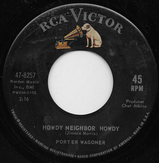 Porter Wagoner - Howdy Neighbor, Howdy Vinyl Singles Vinyl Very Good (VG) <br> Hoes Generic