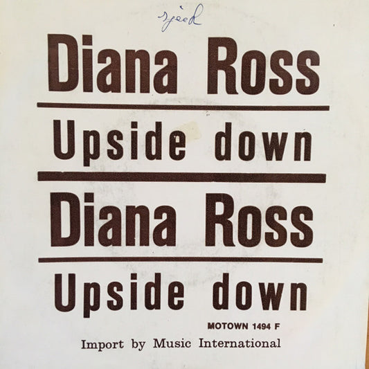 Diana Ross - Upside Down Vinyl Singles Media VG+ / Sleeve G+