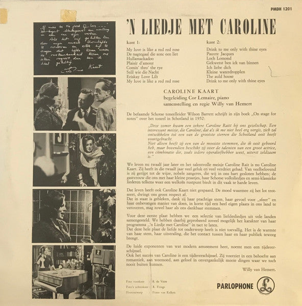 Caroline Kaart - 'n Liedje Met Caroline Kaart (10") Vinyl LP 10" VINYLSINGLES.NL
