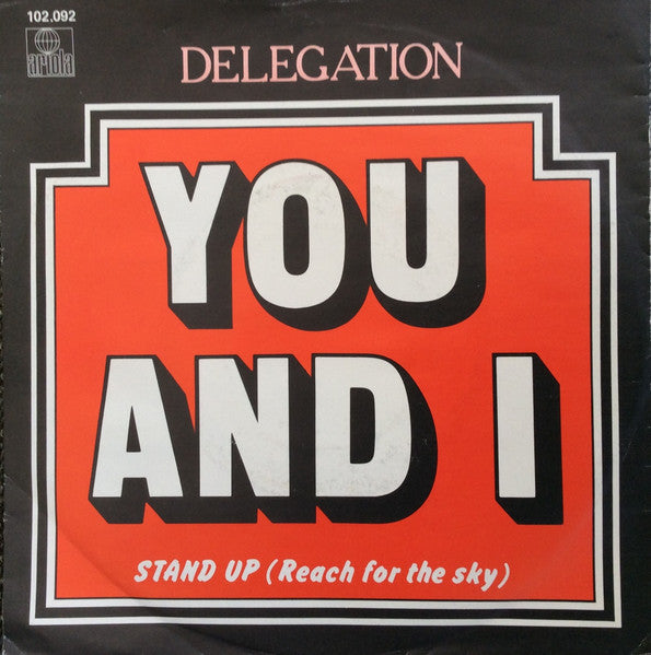 Delegation - You And I Vinyl Singles Vinyl Very Good (VG) <br> Hoes Good Plus (G+)