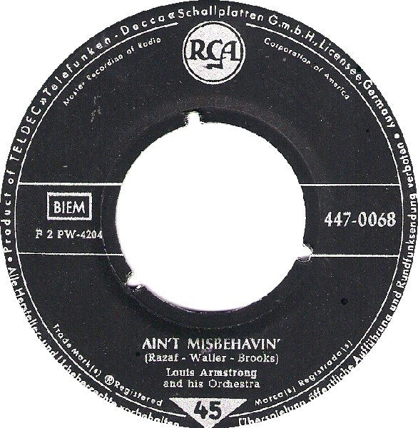 Louis Armstrong - Ain't Misbehavin' Vinyl Singles Vinyl Goed / Hoes Generic