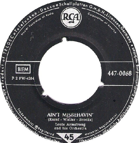 Louis Armstrong - Ain't Misbehavin' Vinyl Singles Vinyl Goed / Hoes Generic