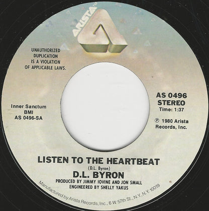D.L. Byron - Listen To The Heartbeat Vinyl Singles Vinyl (G) <br> Hoes Generic