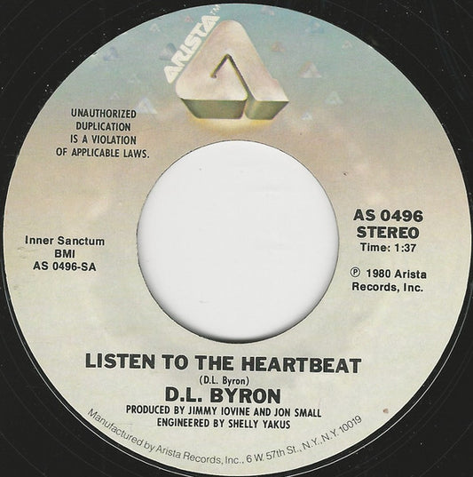 D.L. Byron - Listen To The Heartbeat Vinyl Singles Vinyl (G) <br> Hoes Generic